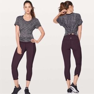 Lululemon‎ On Your Mark Crop 23” Leggings Black Cherry Size 6